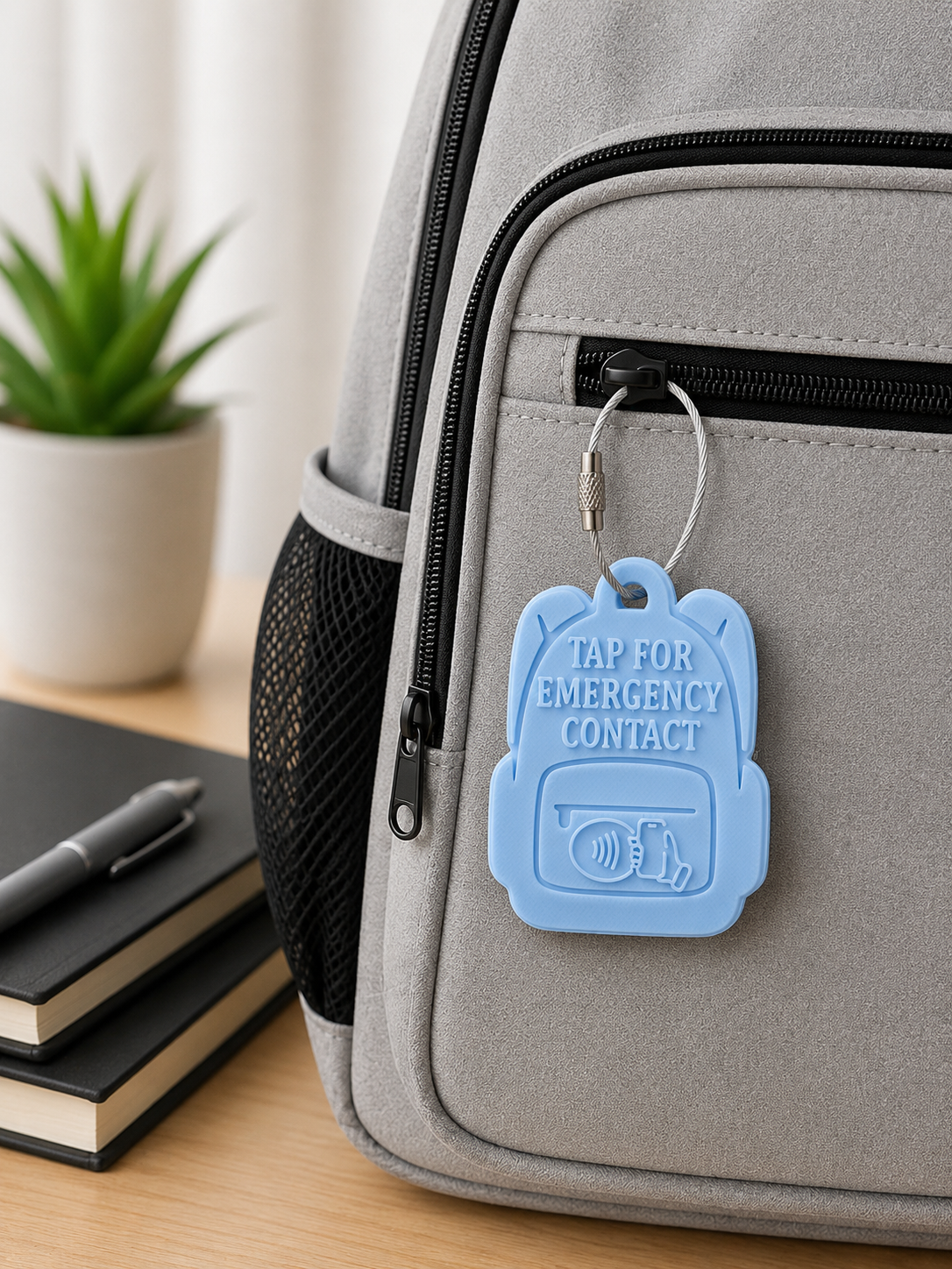 Custom NFC Backpack Tag – Tap to Share Your Information