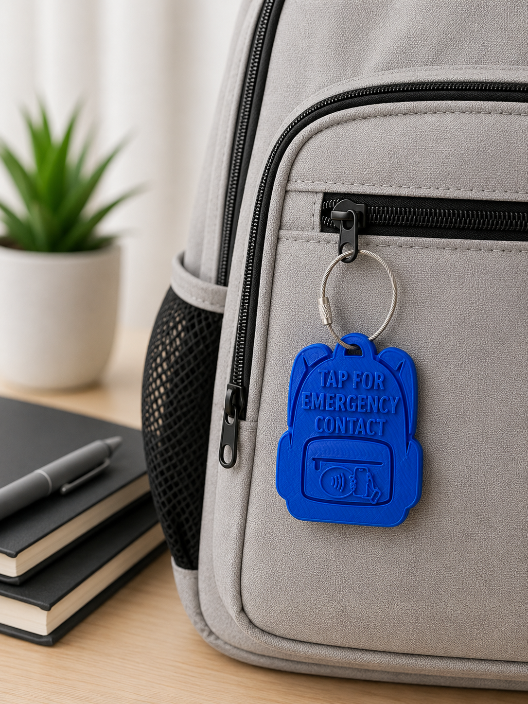 Custom NFC Backpack Tag – Tap to Share Your Information