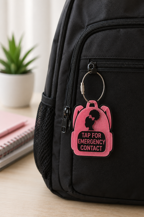 Custom NFC Backpack Tag – Tap to Share Your Information